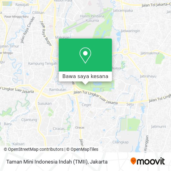 Peta Taman Mini Indonesia Indah (TMII)