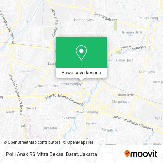 Peta Polli Anak RS Mitra Bekasi Barat