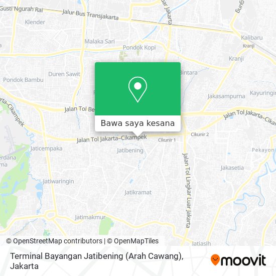 Peta Terminal Bayangan Jatibening (Arah Cawang)