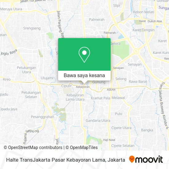 Peta Halte TransJakarta Pasar Kebayoran Lama