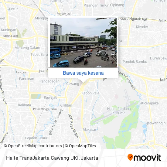 Peta Halte TransJakarta Cawang UKI