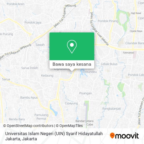 Peta Universitas Islam Negeri (UIN) Syarif Hidayatullah Jakarta