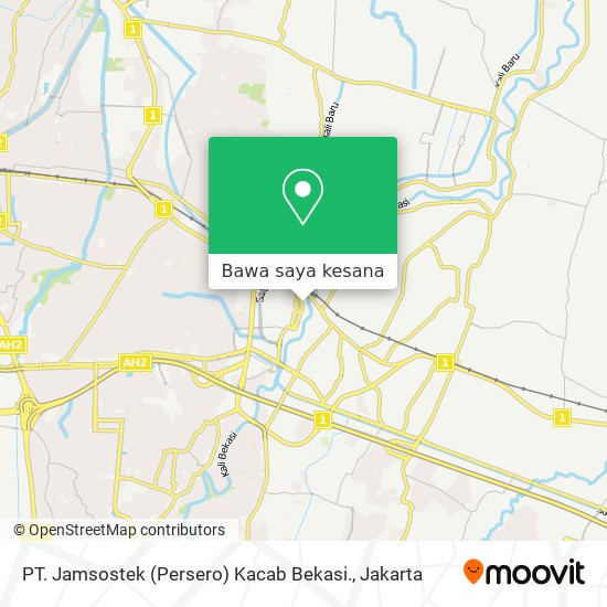 Peta PT. Jamsostek (Persero) Kacab Bekasi.
