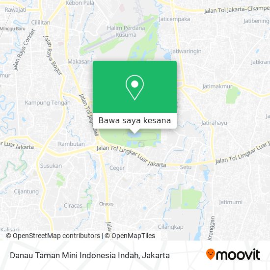 Peta Danau Taman Mini Indonesia Indah