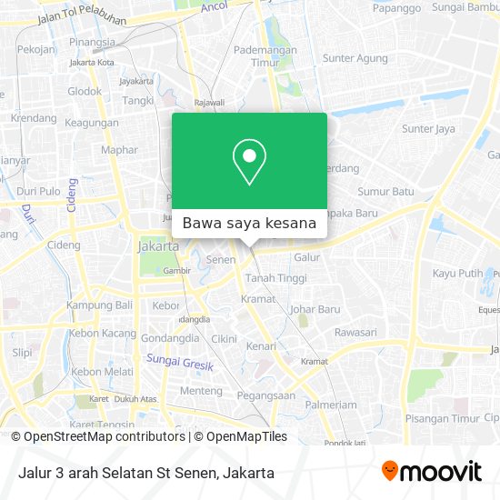 Peta Jalur 3 arah Selatan St Senen