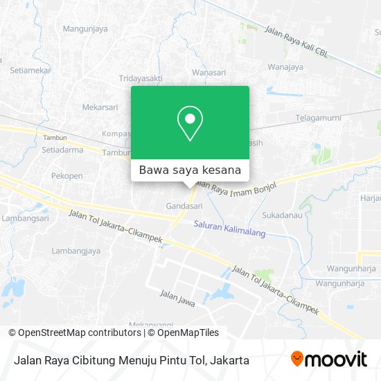 Peta Jalan Raya Cibitung Menuju Pintu Tol