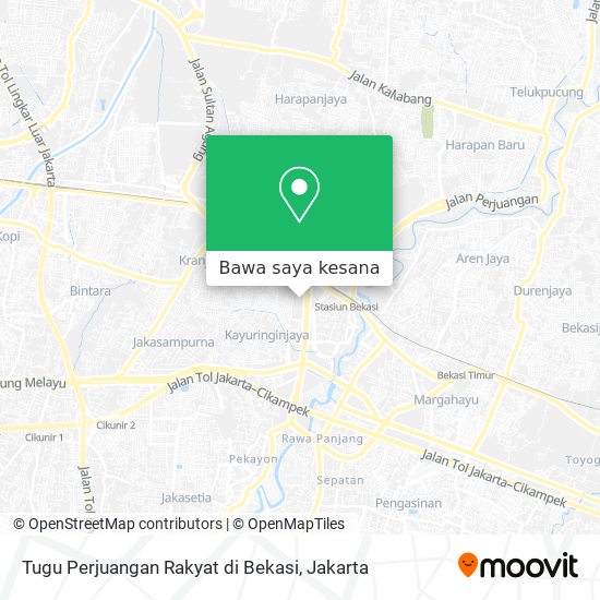 Peta Tugu Perjuangan Rakyat di Bekasi
