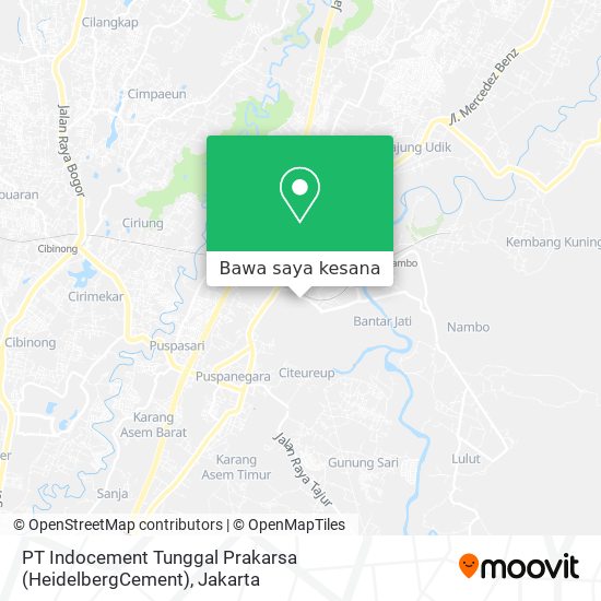 Peta PT Indocement Tunggal Prakarsa (HeidelbergCement)