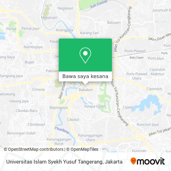 Peta Universitas Islam Syekh Yusuf Tangerang