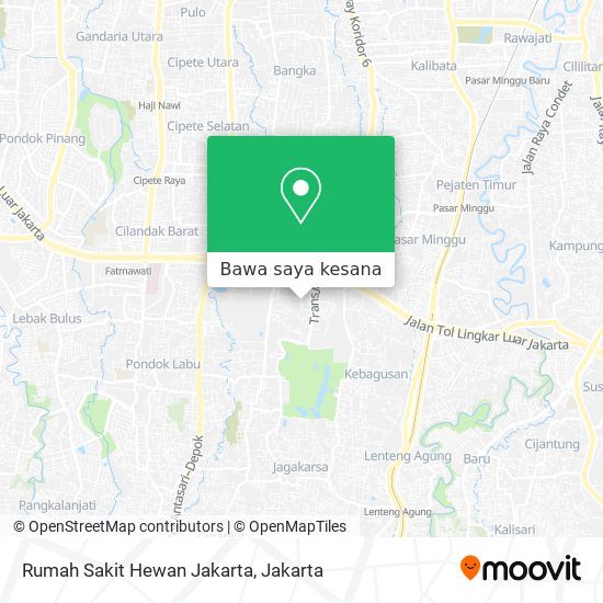 Peta Rumah Sakit Hewan Jakarta