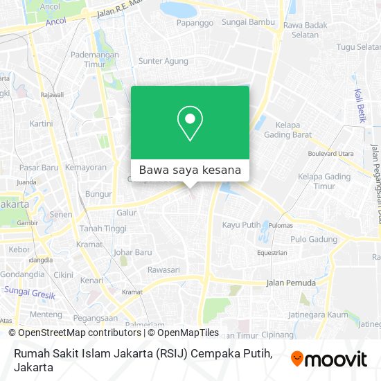 Peta Rumah Sakit Islam Jakarta (RSIJ) Cempaka Putih