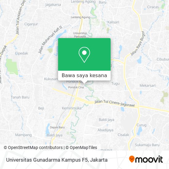 Peta Universitas Gunadarma Kampus F5