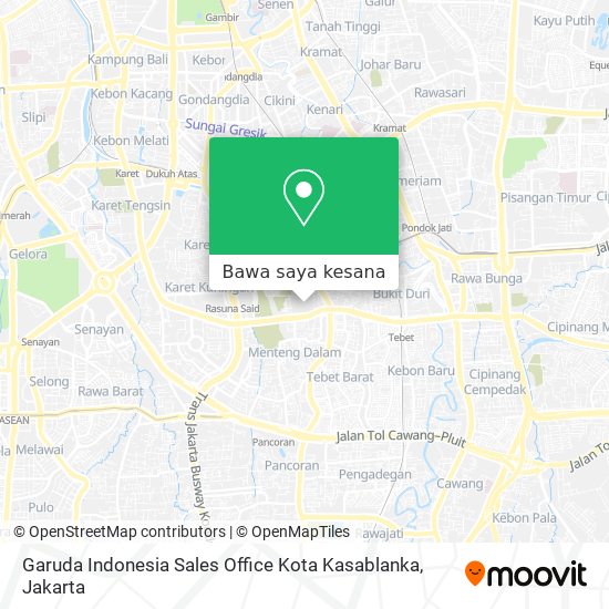 Peta Garuda Indonesia Sales Office Kota Kasablanka
