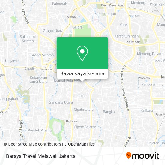 Peta Baraya Travel Melawai