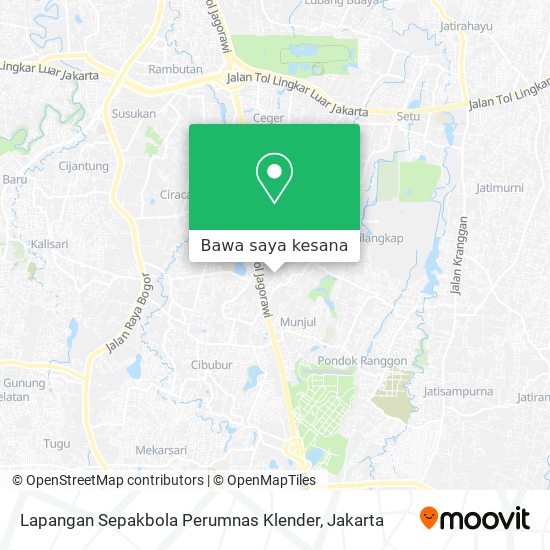 Peta Lapangan Sepakbola Perumnas Klender