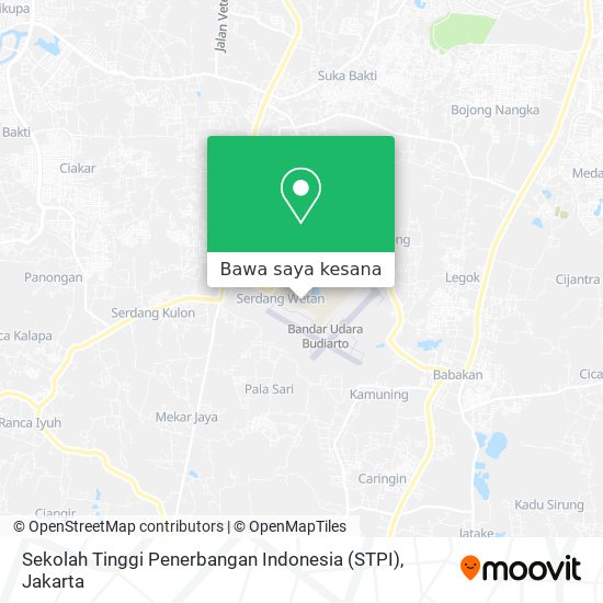 Peta Sekolah Tinggi Penerbangan Indonesia (STPI)