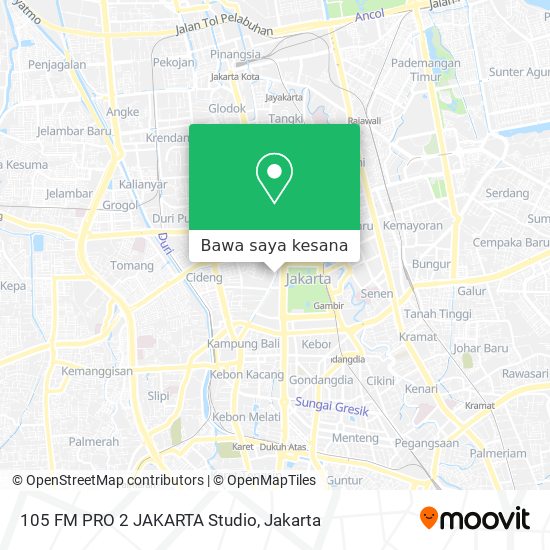 Peta 105 FM PRO 2 JAKARTA Studio