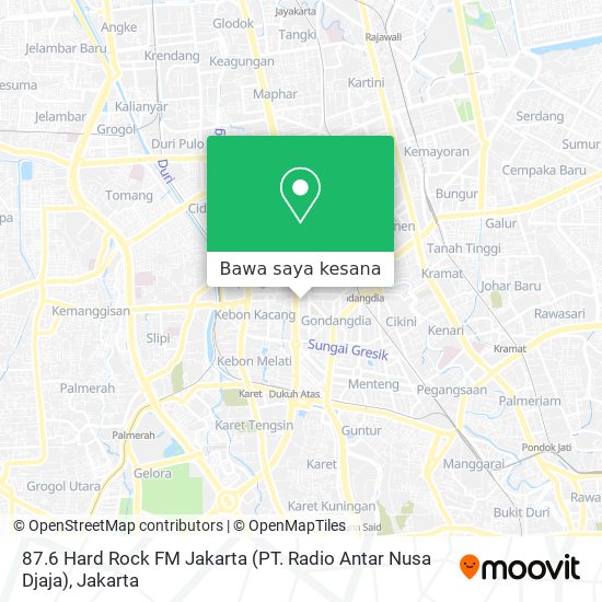 Peta 87.6 Hard Rock FM Jakarta (PT. Radio Antar Nusa Djaja)