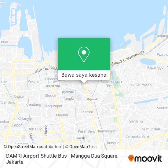 Peta DAMRI Airport Shuttle Bus - Mangga Dua Square