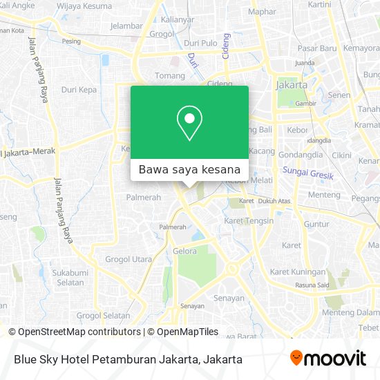Peta Blue Sky Hotel Petamburan Jakarta