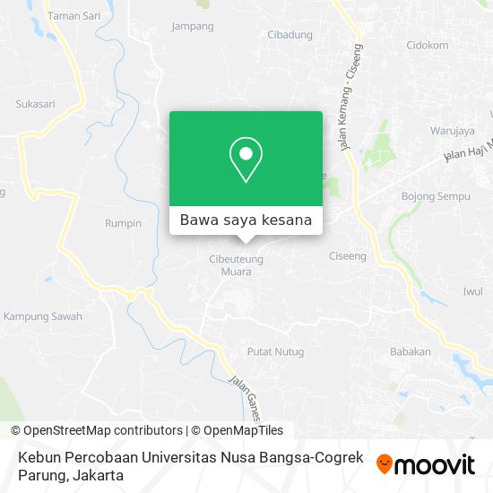 Peta Kebun Percobaan Universitas Nusa Bangsa-Cogrek Parung