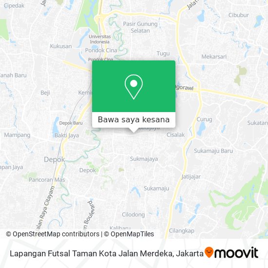 Peta Lapangan Futsal Taman Kota Jalan Merdeka