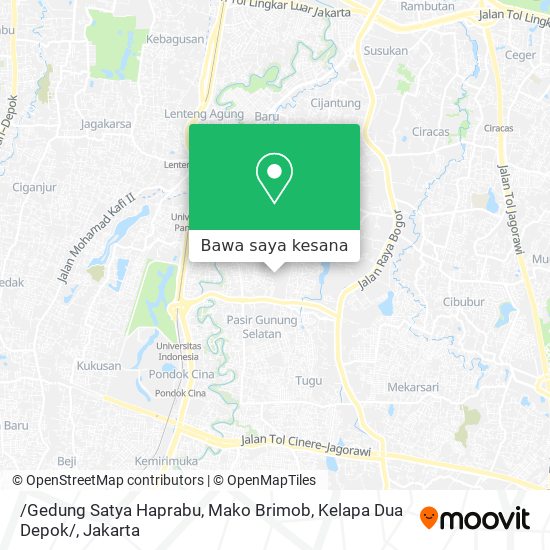 Peta /Gedung Satya Haprabu, Mako Brimob, Kelapa Dua Depok/