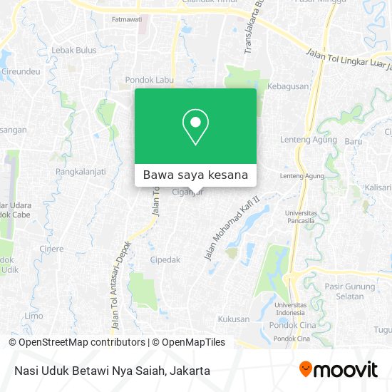 Peta Nasi Uduk Betawi Nya Saiah