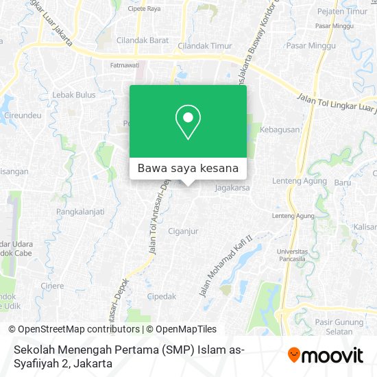 Peta Sekolah Menengah Pertama (SMP) Islam as-Syafiiyah 2