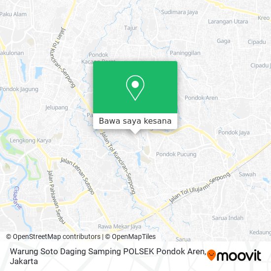 Peta Warung Soto Daging Samping POLSEK Pondok Aren