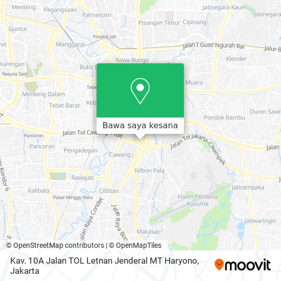 Peta Kav. 10A Jalan TOL Letnan Jenderal MT Haryono