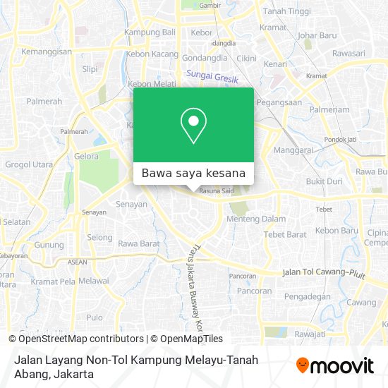 Peta Jalan Layang Non-Tol Kampung Melayu-Tanah Abang