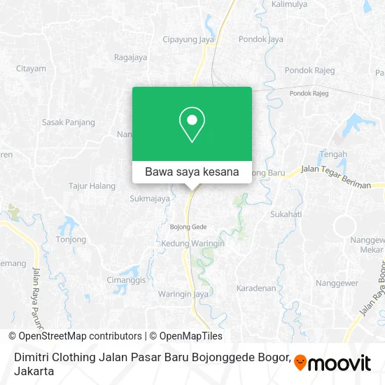 Peta Dimitri Clothing Jalan Pasar Baru Bojonggede Bogor