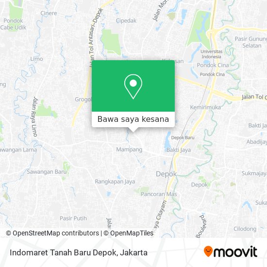 Peta Indomaret Tanah Baru Depok
