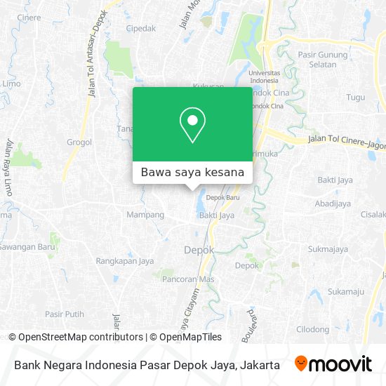 Peta Bank Negara Indonesia Pasar Depok Jaya