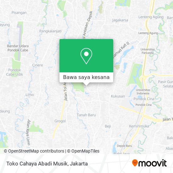 Peta Toko Cahaya Abadi Musik