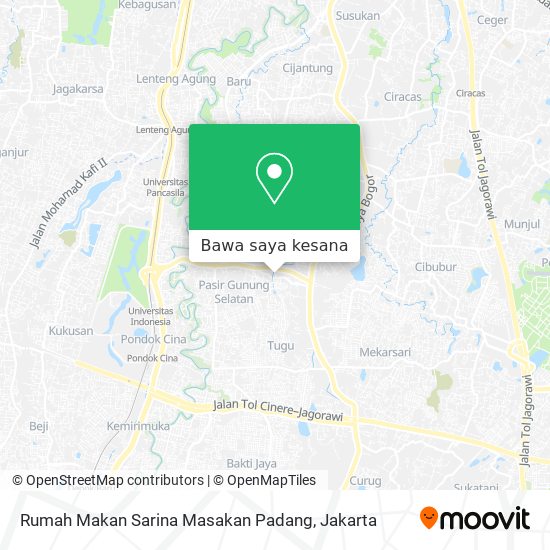 Peta Rumah Makan Sarina Masakan Padang