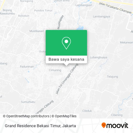 Peta Grand Residence Bekasi Timur