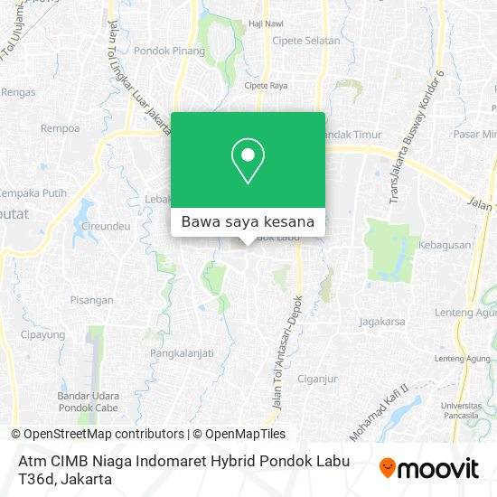 Peta Atm CIMB Niaga Indomaret Hybrid Pondok Labu T36d