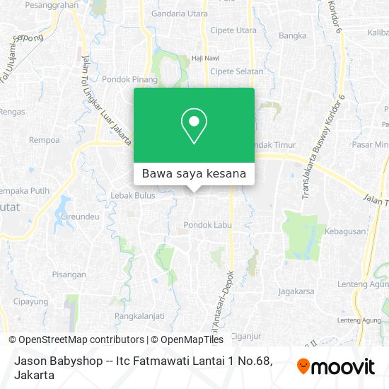 Peta Jason Babyshop -- Itc Fatmawati Lantai 1 No.68