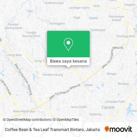 Peta Coffee Bean & Tea Leaf Transmart Bintaro