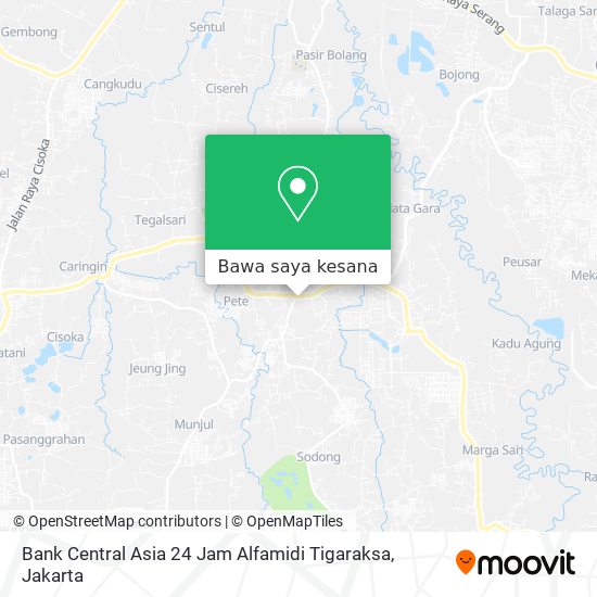 Peta Bank Central Asia 24 Jam Alfamidi Tigaraksa