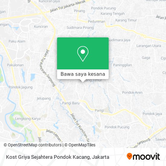 Peta Kost Griya Sejahtera Pondok Kacang