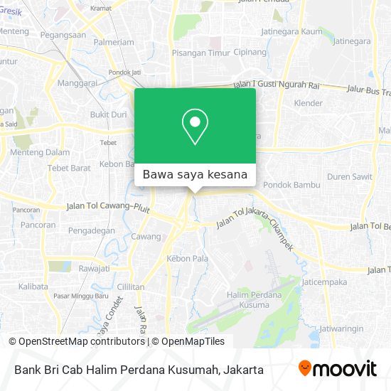 Peta Bank Bri Cab Halim Perdana Kusumah