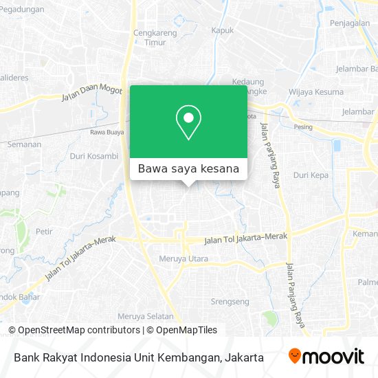 Peta Bank Rakyat Indonesia Unit Kembangan