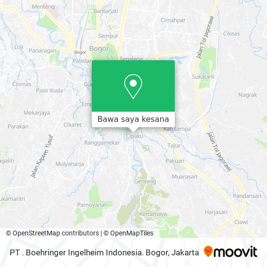 Peta PT . Boehringer Ingelheim Indonesia. Bogor