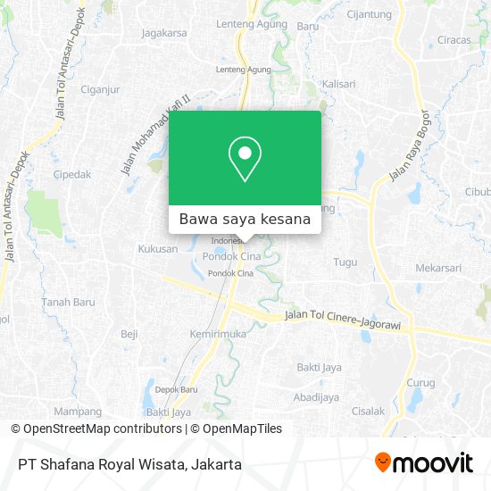 Peta PT Shafana Royal Wisata