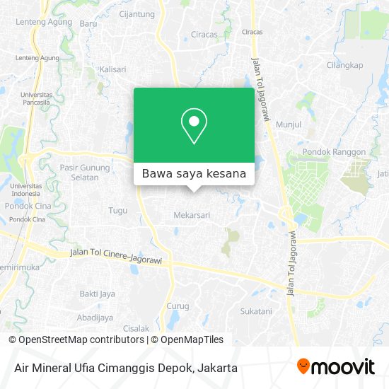 Peta Air Mineral Ufia Cimanggis Depok