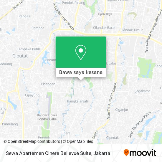 Peta Sewa Apartemen Cinere Bellevue Suite