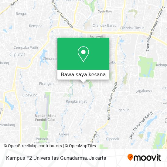 Peta Kampus F2 Universitas Gunadarma